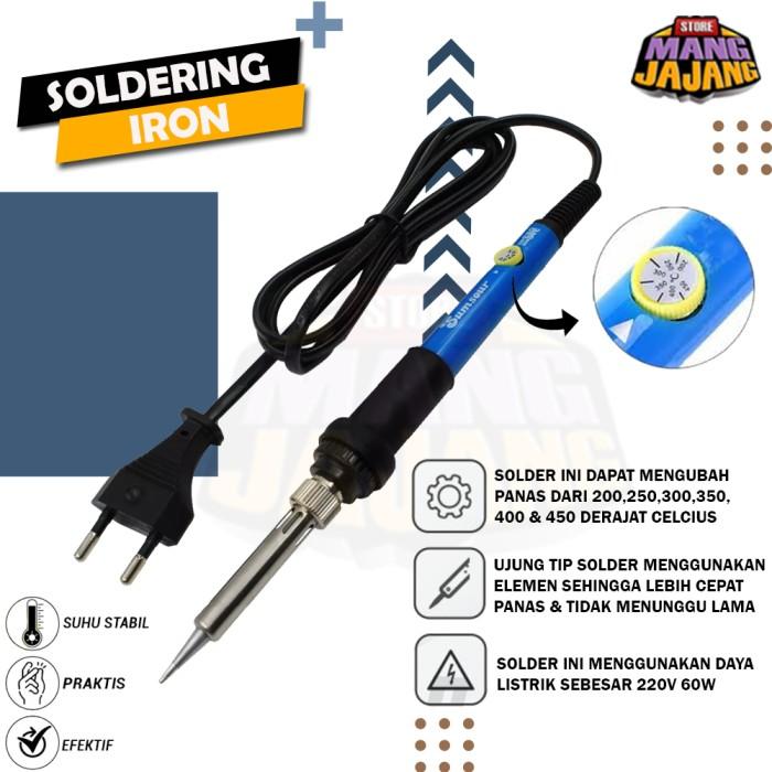 Solder Listrik Iron 60W Adjustable Temperatur 200 - 450 C - SOLDER
