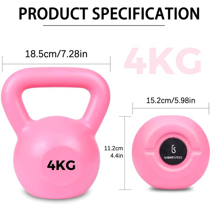 LIGHTSPEED KettleBell 4 KG / Barbell 4 KG/ Dumbell / Barbel / Dumbell 4kg