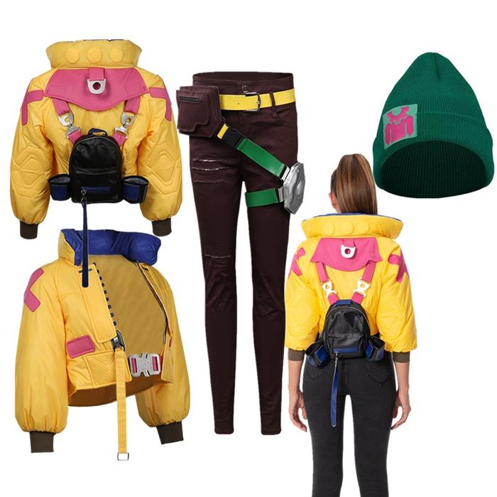 VALORANT Killjoy Cosplay Costume Yellow Coat Bag Pants Belt Hat Outfits Halloween Carnival Party Sui