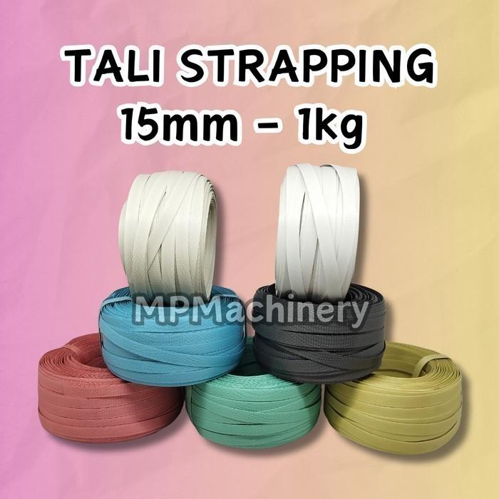 Tali Strapping Band Anyam 15mm 1kg Merah Kuning Biru Hijau Hitam Putih