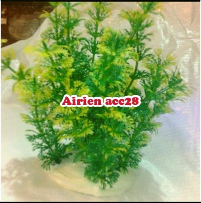 Tanaman aquarium plastik palsu kuaci kuning untuk dekorasi akuarium