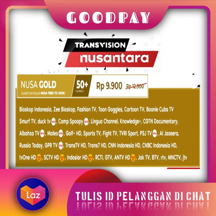 PAKET TV NASIONAL / KVISION/NUSANTARA/NEX PARABOLA