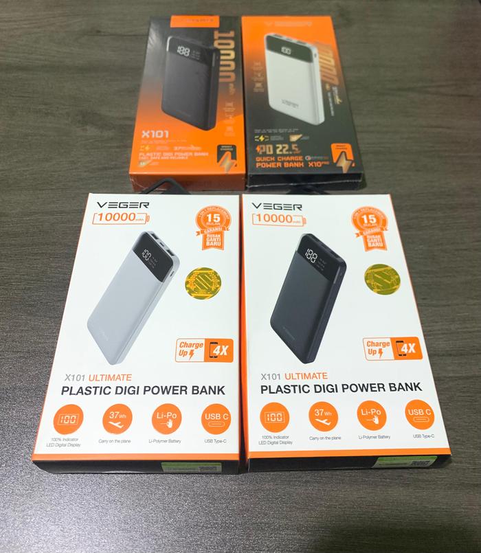 VEGER Powerbank X101 NEW/X101 OLD/X10 PRO/X18 PRO Powerbank 10000mAh LED Digital