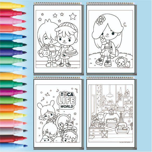 Toca Boca Coloring Book Buku Mewarnai Anak Remaja Dewasa Aesthetic Kertas Tebal