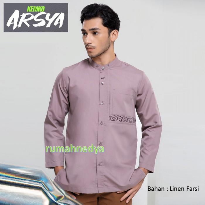 Rabbani Baju Kemko Kemeja Koko Arsya Cowok Dewasa Rabani Lengan Panjang Terbaru