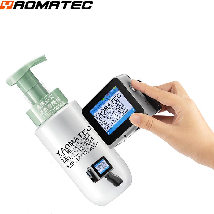 with cartridge: G1760 12.7mm printing gun QR Bar Batch Code Date Logo Expiry Label Portable mini Han