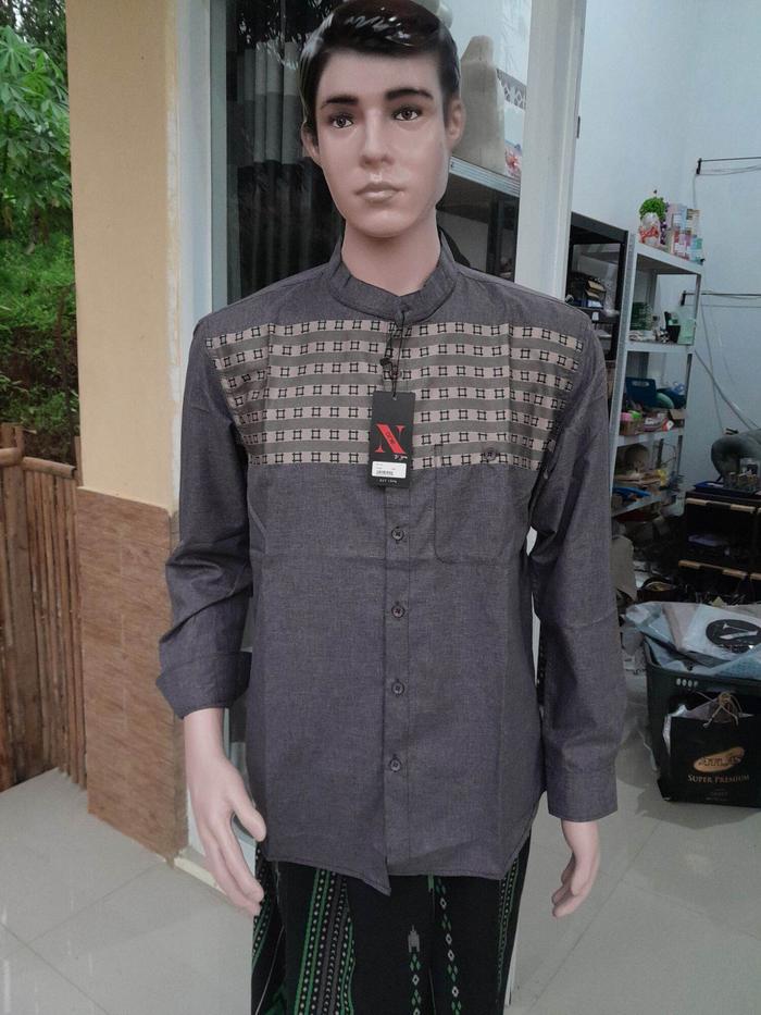 ZNK STORE BAJU KOKO N ONE KEMKO KEMEJA KOKO WARNA COKLAT TANGAN PANJANG