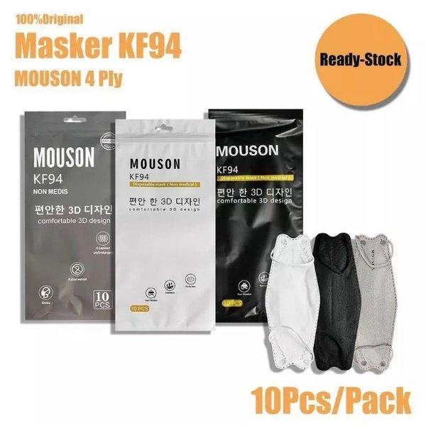 Masker KF94 Mouson Premium Emboss 4ply per pack isi 10 pcs / Disposable mask Masker KF94 4ply 4 lapi