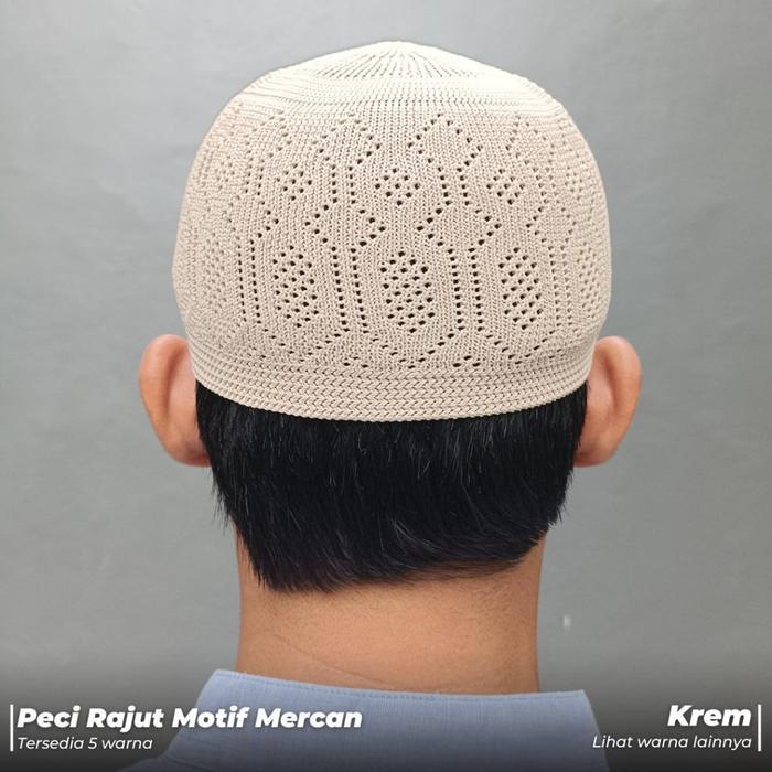 Promo Peci Rajut Lokal Model Motif Mercan Berkualitas All Size Pria Muslim Dewasa Harga Murah Kopiah