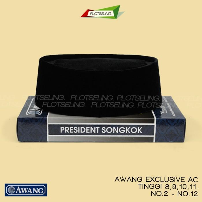 Promo Songkok Awang Exclusive Hitam Ac Tinggi 8 9 10 Anak-Dewasa Nomor 3-11 Berkualitas