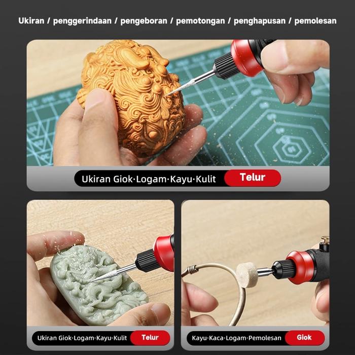 ZHIPU Bor Mini Grinder Set Mesin Ukir Poles Gerinda Listrik Alat Ukir Grafir/ Alat Ukir Kayu /Alat A