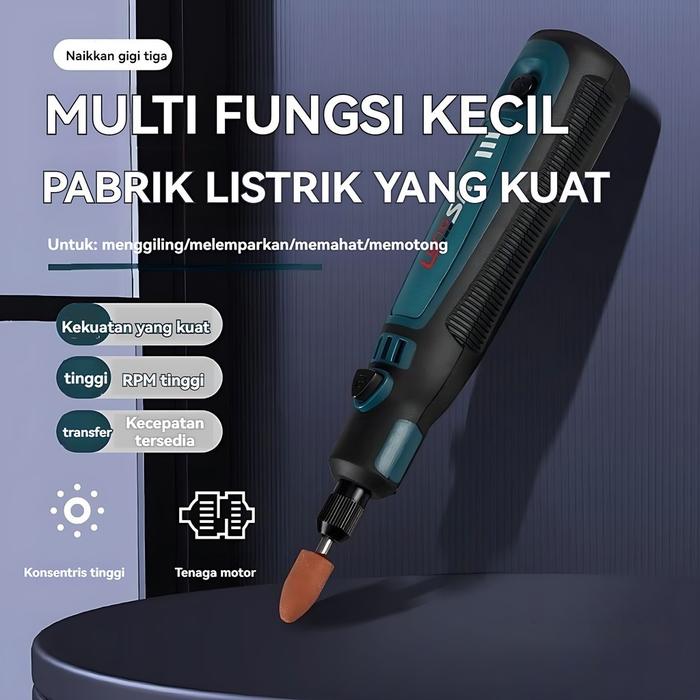 Mesin Amplas Elektrik Mini Bor Grinder Set Tuner 3 Kecepatan USB 50 Aksesoris Cordless Mesin Ukir Po