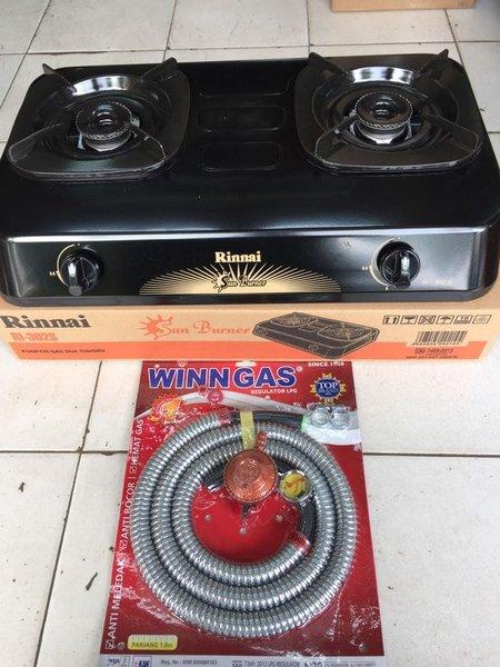 RINNAI RI-302S Kompor Gas 2 Tungku Selang & Regulator Winn Gas