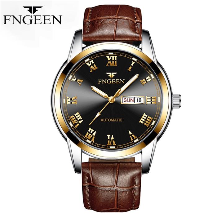 FNGEEN 4002 Jam Tangan Pria Anti Air Original 100% Tali Kulit Kasual