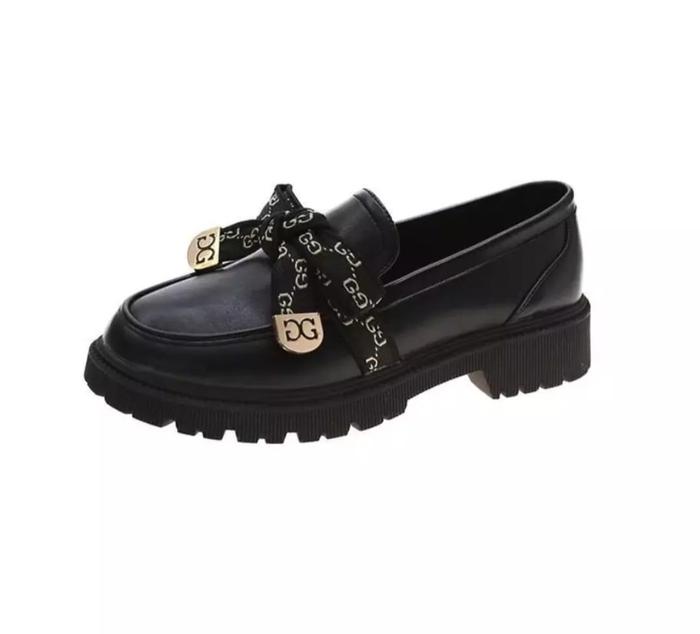 NEW Rosty / Sepatu Docmart Wanita Nadien Bow Import Fashion Korea / Sepatu Wanita Kulit Hitam Kasual