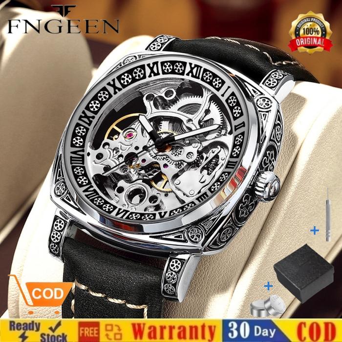 Jam Tangan Mekanik Multifungsi Pria Kasual Keren Tahan Air Jam Tangan