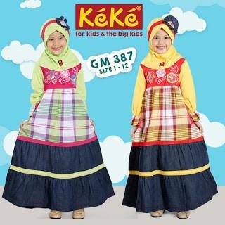 BARU Baju Gamis Anak Muslimah Keke GM 387 Busana + Jilbab