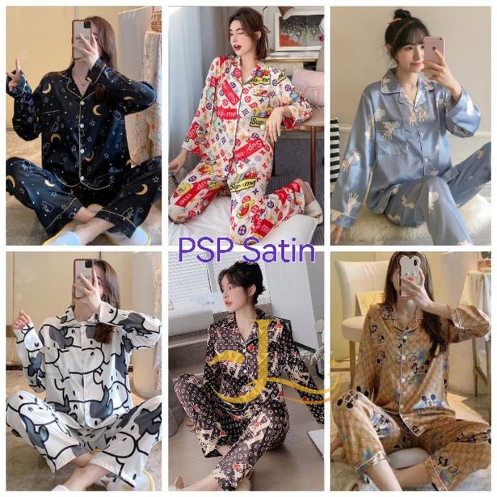 JS - BAJU TIDUR CANTIK SATIN SET PIYAMA SATIN PP SATIN IMPORT PSP Terbaru