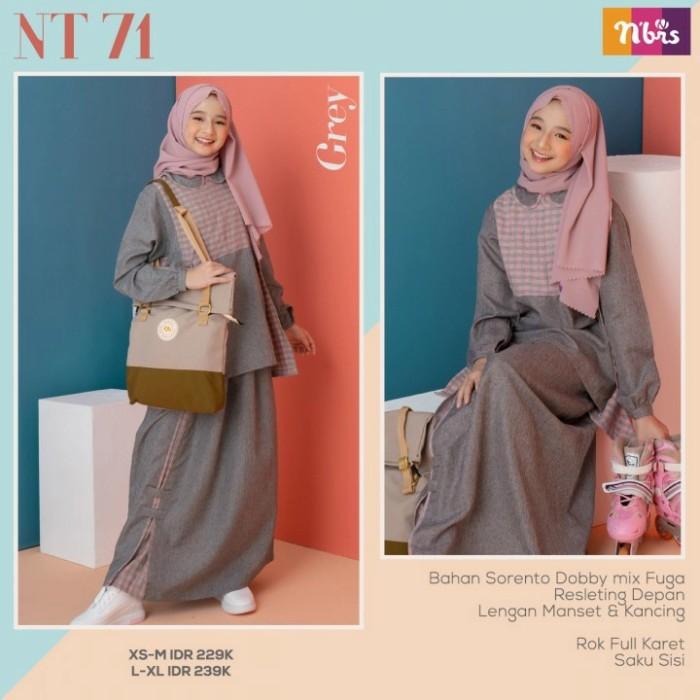 BARU Nibras Teen NT 71 Abu Grey Setelan Blouse Rok Anak Remaja Cewe Cantik