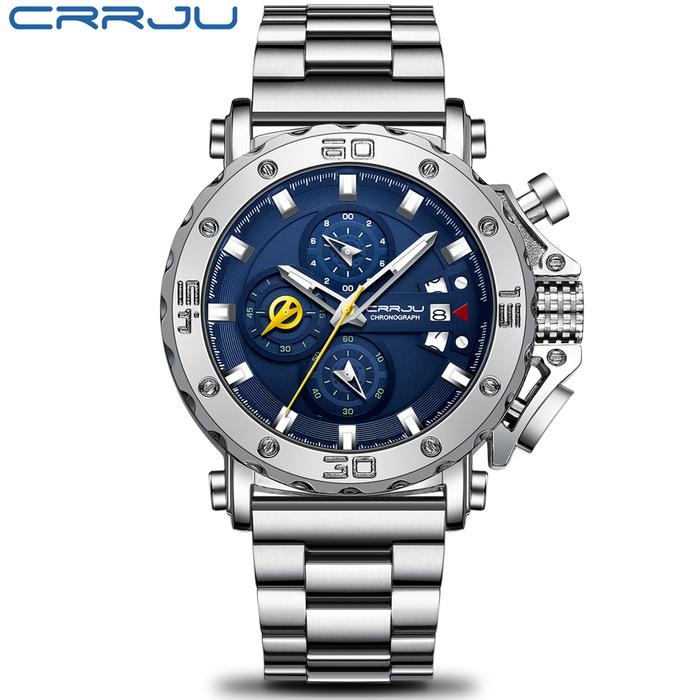 Relogio Masculino CRRJU Sport Chronograph Mens Watches Top Brand
