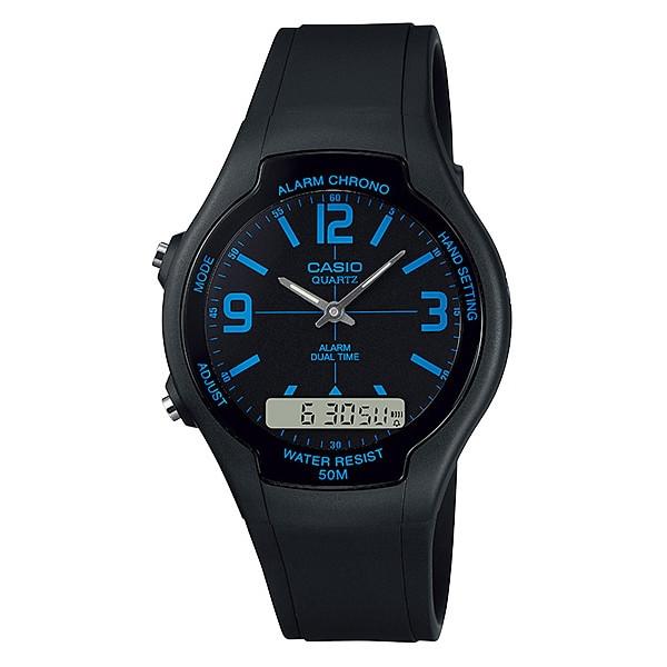 JAM TANGAN PRIA CASIO AW90H-2BV ANALOG DIGITAL RESIN STRAP ORIGINAL