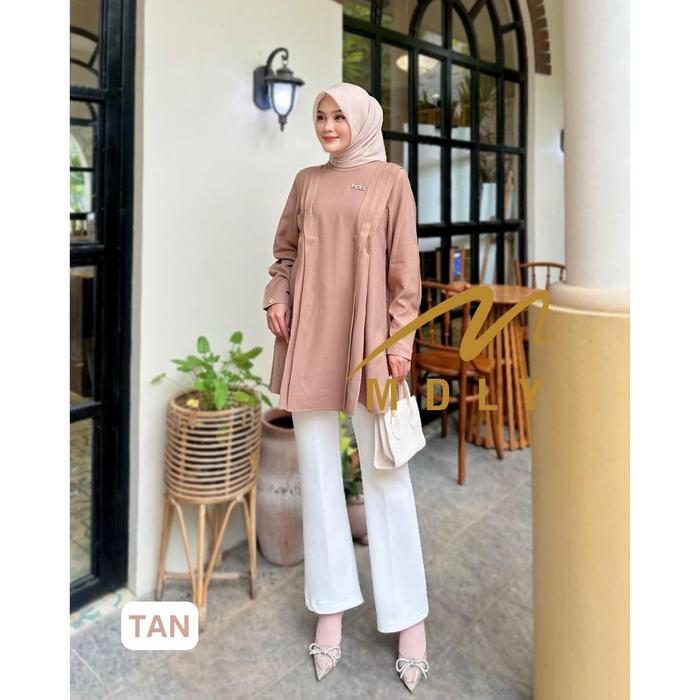 MDLY Baju kemeja atasan wanita muslim Fayola Tunic by MDLY Gamis dress wanita muslim fashion remaja 