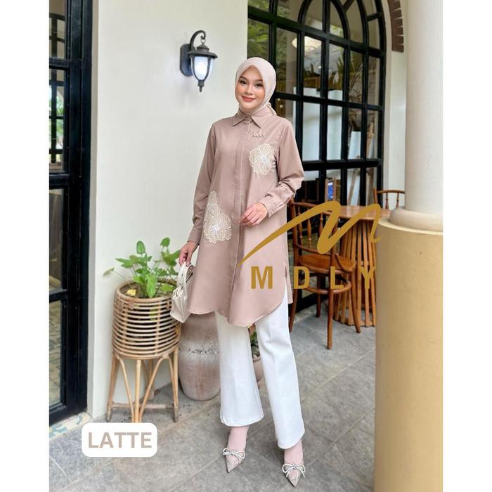 MDLY Baju kemeja atasan wanota muslim Chasy Tunic by MDLY Gamis dress wanita muslim fashion remaja w