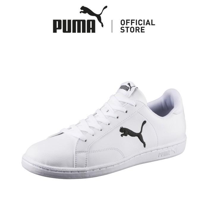 PUMA SEPATU SMASH LEATHER SNEAKERS PUMA WHITE-PUMA BLACK