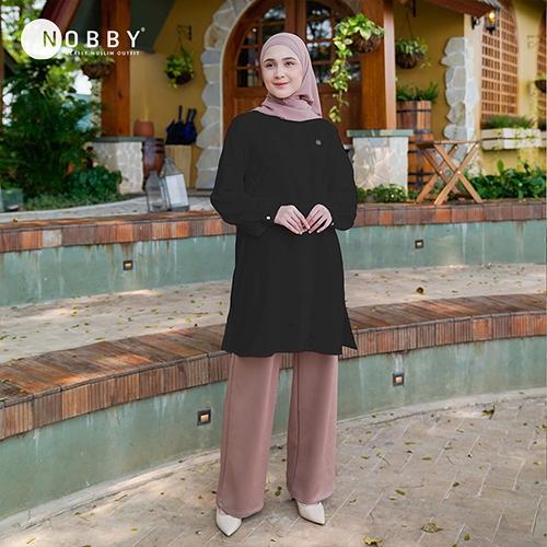 Nobby Atasan Tunik Wanita Terbaru Bahan Misory Busui Wudhu Friendly Sasmaya Tunik Gamis dress wanita