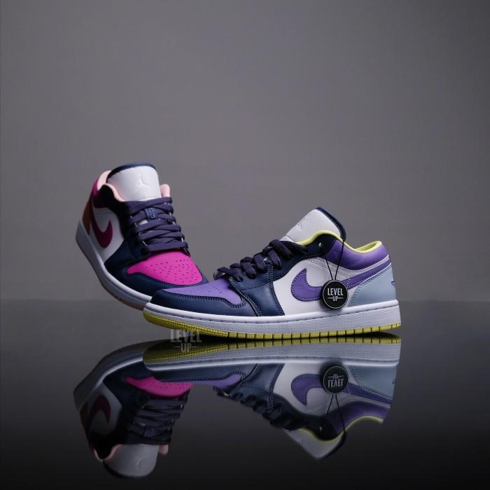 NIKE AIR JORDAN 1 LOW MISMATCHED PURPLE MAGENTA (W) 100% AUTHENTIC