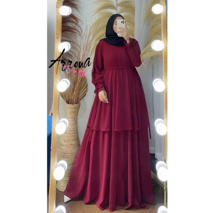 Ized Stor One - Gamis Ceruty Baby Doll Full Puring - Gamis Wanita Model Terbaru - Gamis Terlaris - G