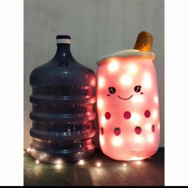 Boneka Boba Led Menyala Tinggi 45Cm / Boneka Boba Milk Tea / Bantal Jumbo
