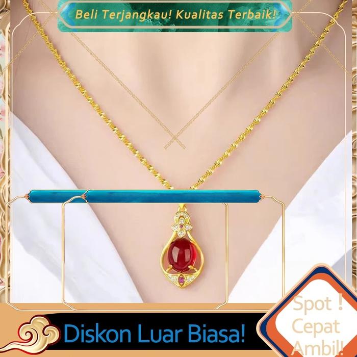 Wanita emas kalung ruby/Kalung Berlapis Emas