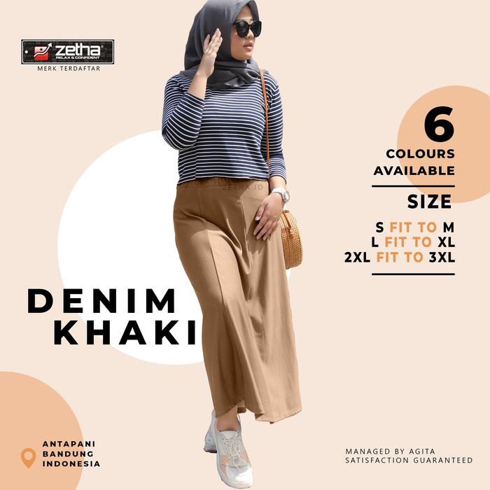 Rok Payung Zetha Warna Denim Khaki
