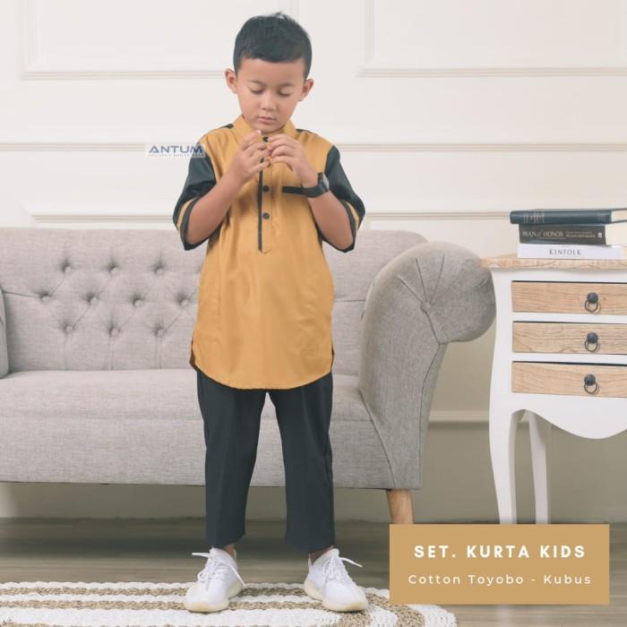 Koko Anak Antum Stelan Koko Anak Cowok Kurta Anak Size M - Bahan Premium Baju Muslim Pria Berkualita