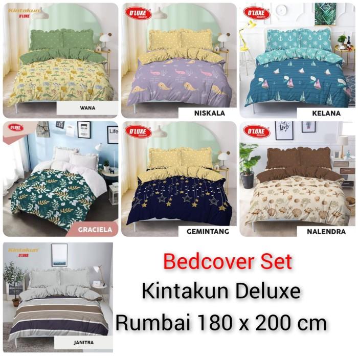 Kintakun Dluxe - Bedcover Set King Rumbai 180x200 cm Terlaris