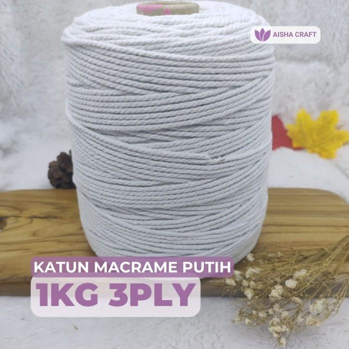 2MM 3MM 4MM 1KG 3PLY NATURAL TALI KATUN MACRAME