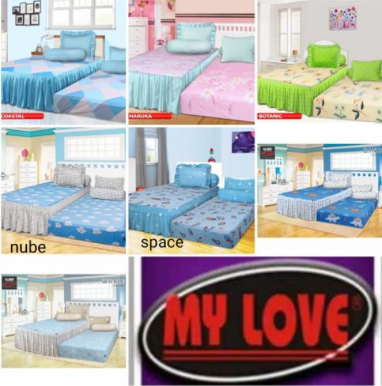 Sprei Sorong MY LOVE DUO 2in1 120x200 Rumbai Seprei Atas Bawah Anak