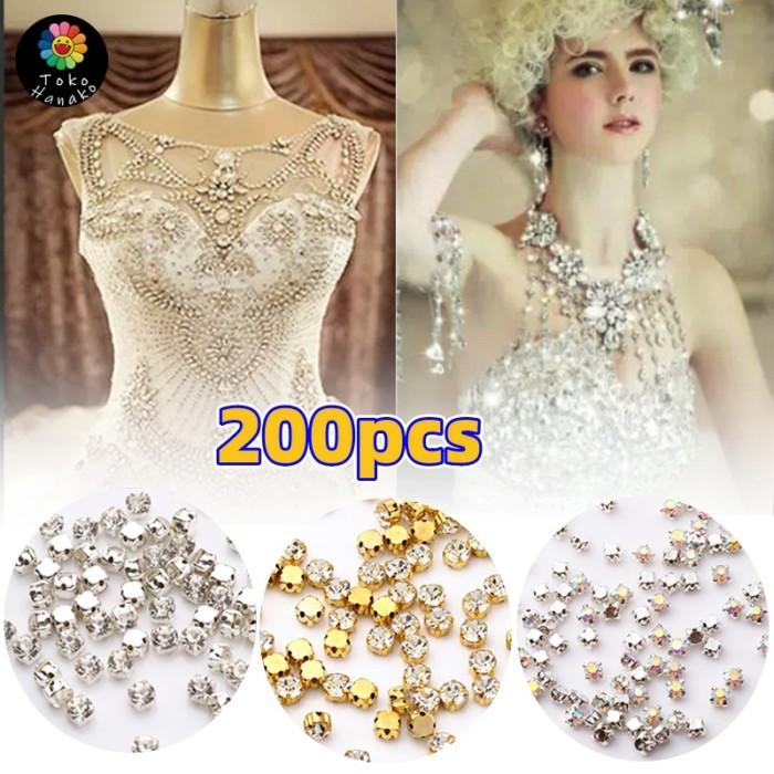 [200pcs] Diamond Cangkang Mutiara Jahit Payet Kristal Cangkang-5mm