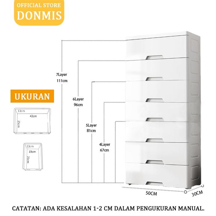 【Ekstra Tebal Ekstra Besar】Lemari Plastik Lemari Pakaian Laci Plastik Kabinet Drawer Storage Cabinet
