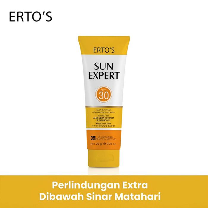 Ertos Sun Expert SPF 30 PA+++ Netto 40 gr Erto's Original BPOM - Tabir surya pelindung wajah dari si