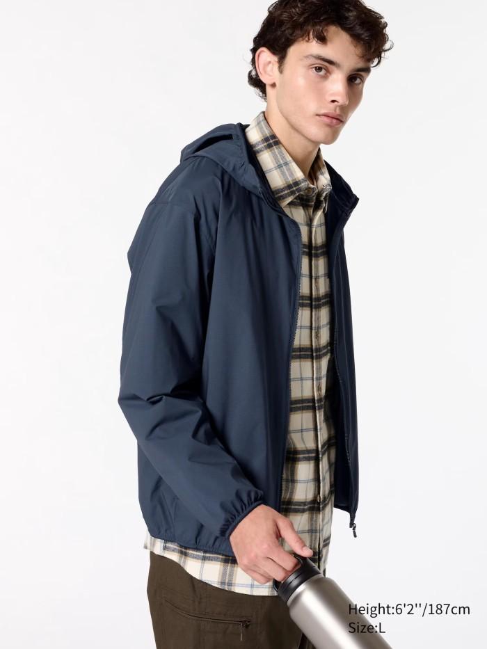 Jaket Pria Parka Saku Uniqlo Men Jacket 182571 Biru Dongker Tua Navy (Best Quality)