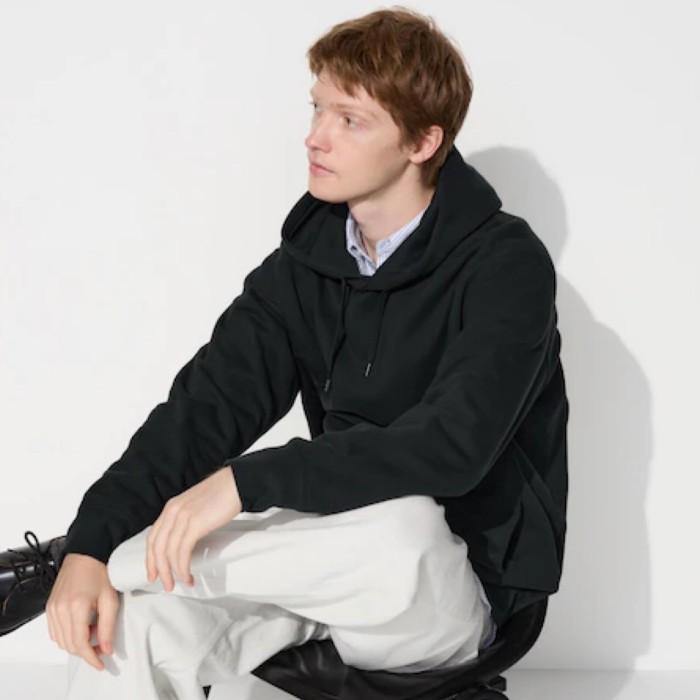 Uniqlo Men Jaket Sweater Hoodie Pria Lengan Panjang Black (Best Quality)
