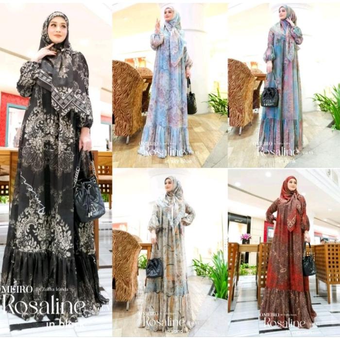ROSALINE VI BY Omeiro Roseline 6 SEROJA VOL 2 Roseline Rosaline Three Series Dress Scraft Khimar Sya