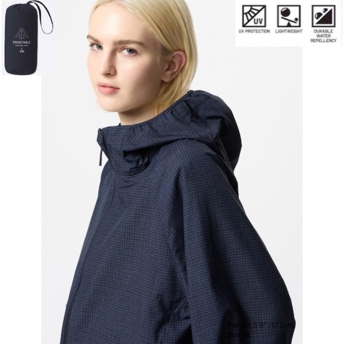 Uniqlo Women Jacket Jaket Parka Saku Wanita Navy (Best Quality)