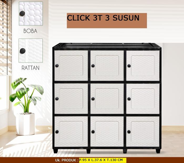 TABITHA Lemari Pakaian Plastik Laci Serbaguna CLICKS T3 tower 2 3 4 5 susun Loker MURAH Lemari Buku