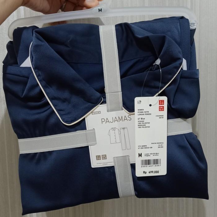 Women Piyama Wanita Satin Lengan Pendek Uniqlo Original Sale Ready (Best Quality)