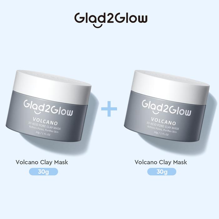 Glad2glow Volcano 3D Acid Pore Clay Mask 30g Glad2Glow Masker Wajah g2g Masker Komedo Gel Masker Pem