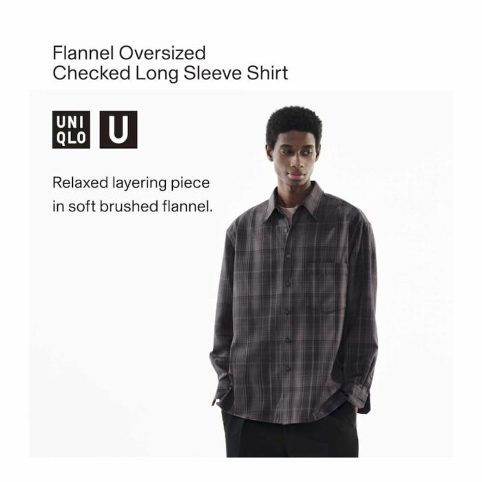 Sale Uniqlo U Flannel Oversize Shirt Original/Uniqlo Outer Overshirt (Best Quality)