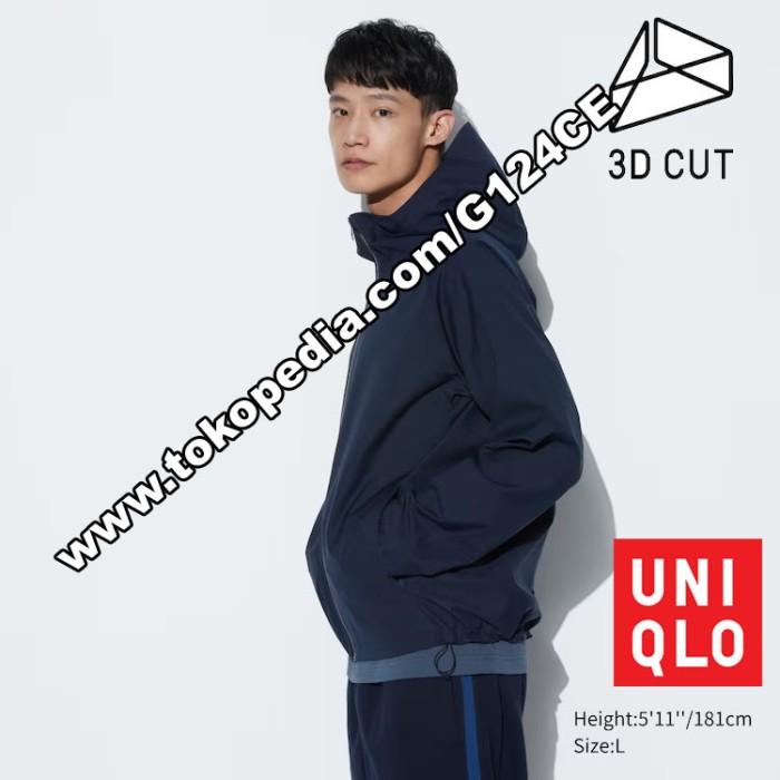Jacket Blocktech Parka Pria Uniqlo Jaket 420666 400494 404362 Navy (Best Quality)